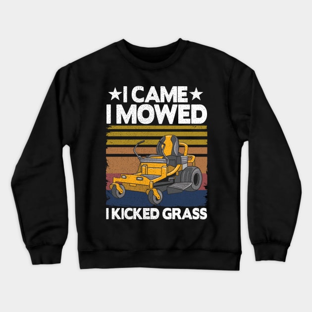 Funny Vintage Lawn Mowing Riding Mowers Dad Gift Crewneck Sweatshirt by Kuehni